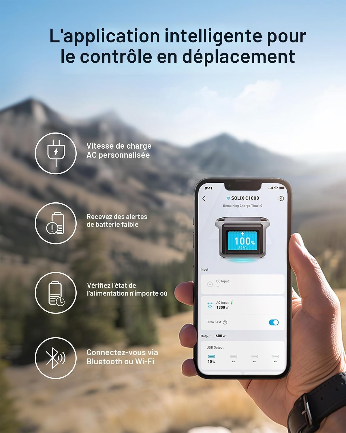 Control del Anker SOLIX C1000 desde la app con Bluetooth o Wi-Fi
